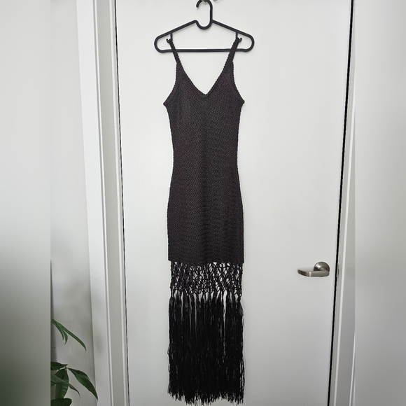 H&M Crochet Look Dress With Fringe - Picture 3 of 6